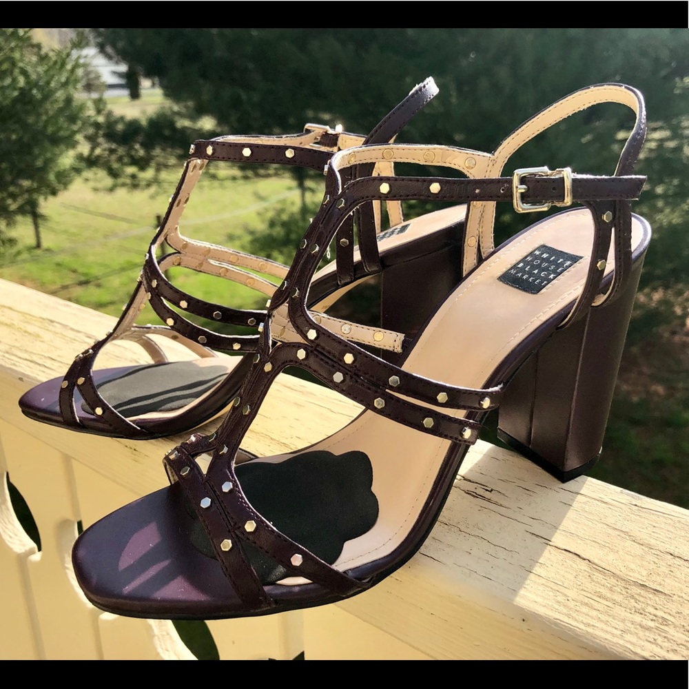 White House/Black Market Cabernet Polly Sandal 7.5